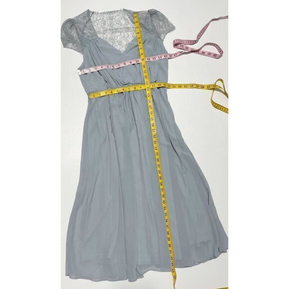 Asos Kate Lace Maxi Dress Gown Eyelash Lace V-Neck Short Sleeves Baby Blue 6 - Picture 7 of 16